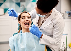 a patient undergoing a dental checkup