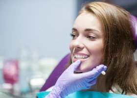 Woman smiling after equilibration